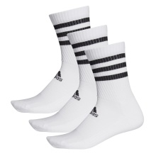 adidas Sportsocken Crew Cushion 3-Stripes (durchgehend gepolstert) weiss/schwarz - 3 Paar